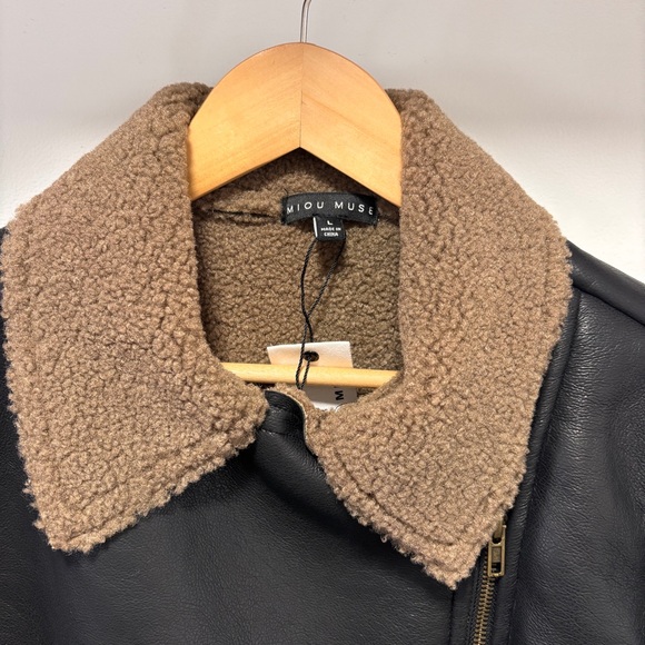 MIOU MUSE Sherpa Biker Jacket - Picture 5 of 8